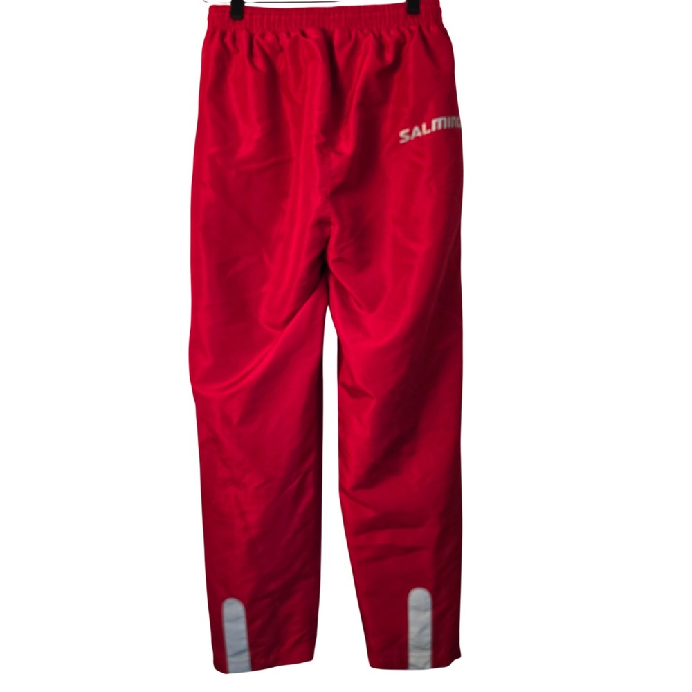 😀 Salming Red Track Pants Side Logo Zip‎ Ankles Athletic Athletic Size M
